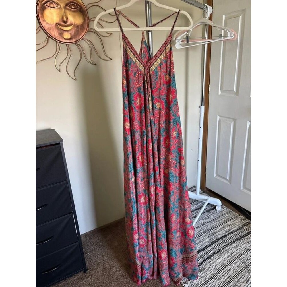 NAOO beautiful patterned floral handkerchief maxi dress